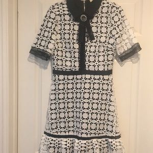 Black and white lace dress